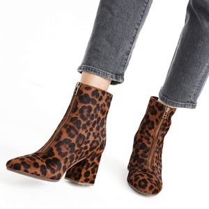 Madewell Amalia Boots Leopard Calf Hair NIB 9.5